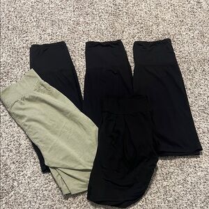 Women's Athletic Shorts - Black and Green